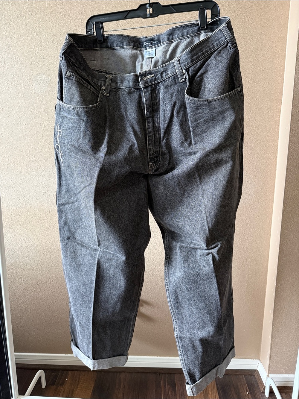 Sean John Relaxed Fit Washed Black Jeans